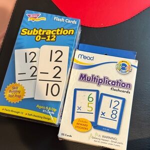 Subtraction and Multiplication Flash Cards Set
